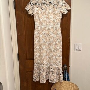 Vintage Shoshanna Elegant Lace Floral Dress